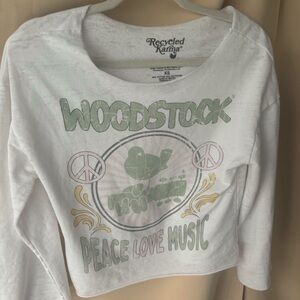 Recycled Karma  White Woodstock Long Sleeve Tee